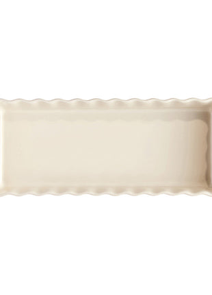 Emile Henry Taartvorm lang rechthoekig Argile crème 36x15