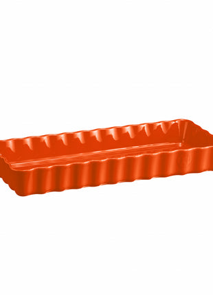 Emile Henry Taartvorm lang rechthoekig Toscane oranje 36x15