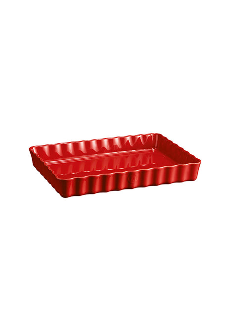 Emile Henry Taartvorm diep rechthoekig Grand Cru rood 34x24