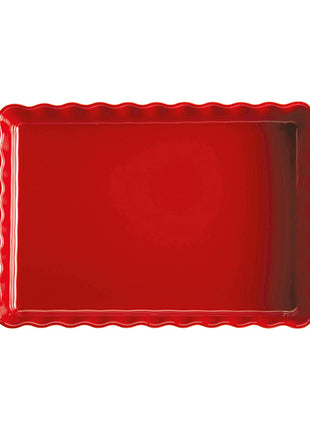 Emile Henry Taartvorm diep rechthoekig Grand Cru rood 34x24