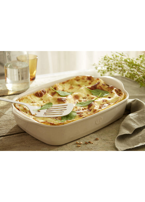 Emile Henry Schaal rechthoekig Argile Crème 36x23 cm