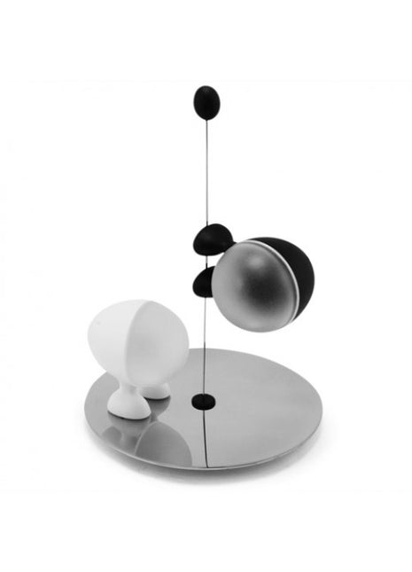 ASG02 B Alessi Lilliput peper / zout set - zwart / wit