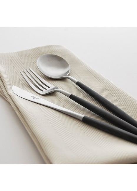 Cutipol Goa bestek dinermes mat rvs geborsteld zwart GO.03