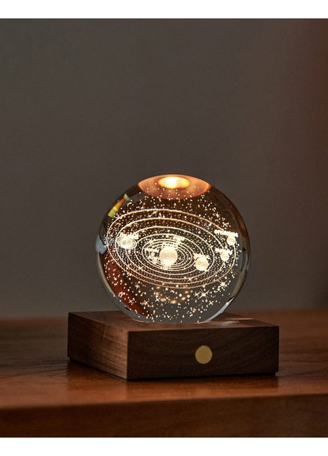 GO25SO Gingko Design Amber Crystal Light 3D laser solar system