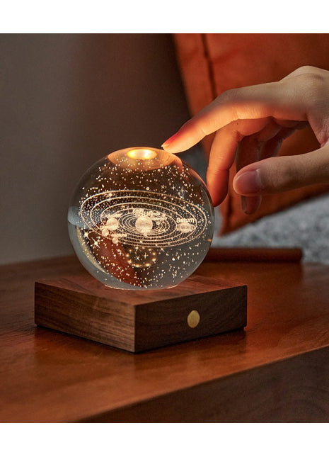 GO25SO Gingko Design Amber Crystal Light 3D laser solar system