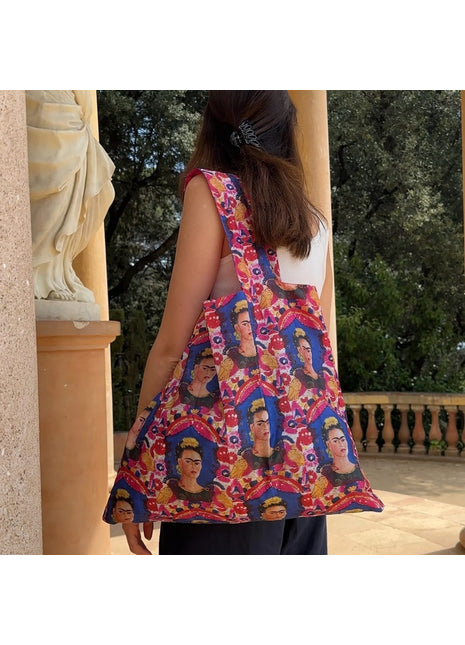 LOQI vouwtas - opvouwbare tas  / shopper - Frida Kahlo zelfportret frame