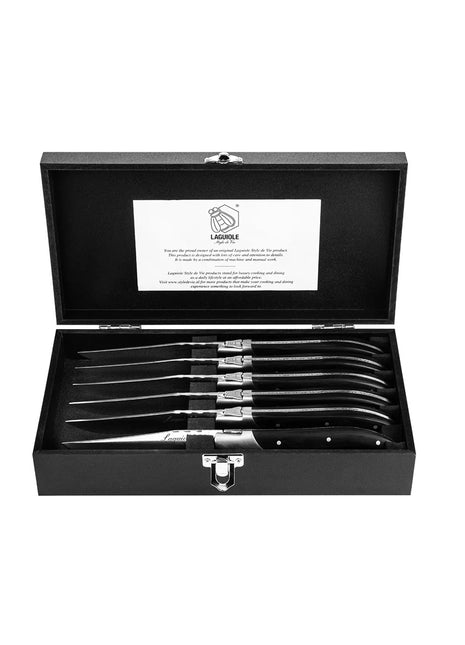 Laguiole Style de Vie Luxury Steakmes zwart ebbenhout