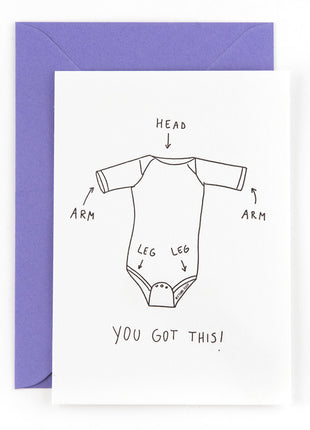 D27 Geboortekaart baby romper