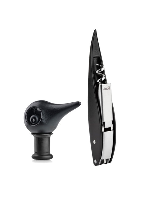 24459 Zone Denmark Rocks wijnstop en kurkentrekker zwart