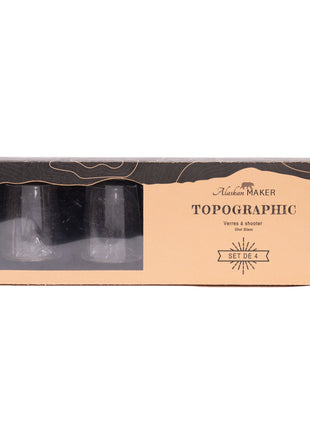 Alaskan Maker Topographic bergen shot glaasje set 4 stuks