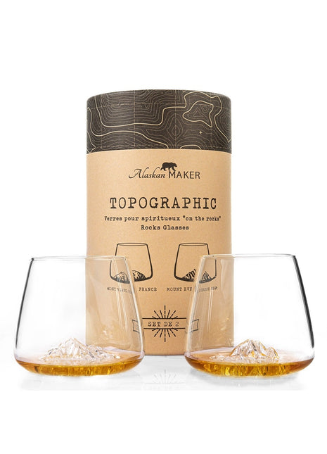 Alaskan Maker whiskyglas Everest & Mont Blanc set 2 stuks