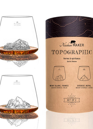 Alaskan Maker whiskyglas Everest & Mont Blanc set 2 stuks