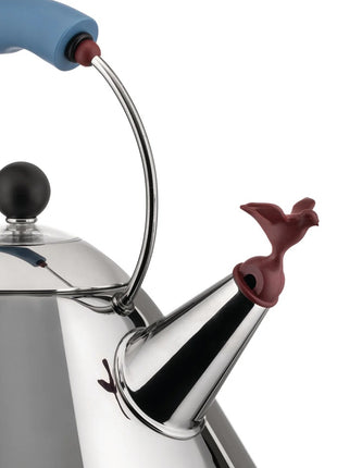 9093 Alessi fluitketel blauw vogel Graves design fluitketel RVS