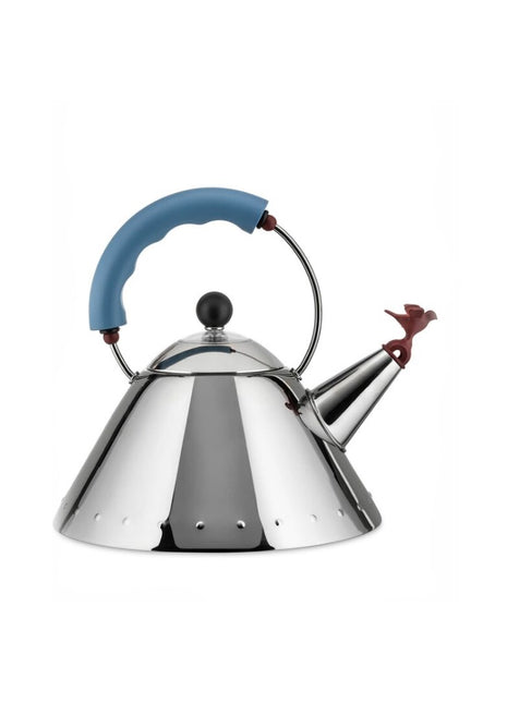 9093 Alessi fluitketel blauw vogel Graves design fluitketel RVS