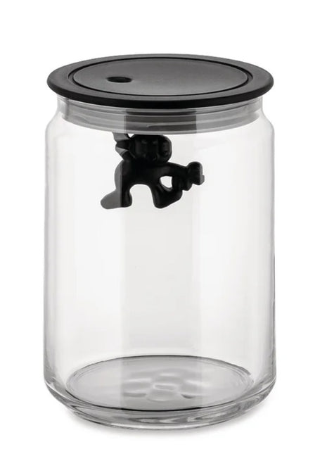 Alessi Gianni glazen voorraadpot zwart 90CL 15cm