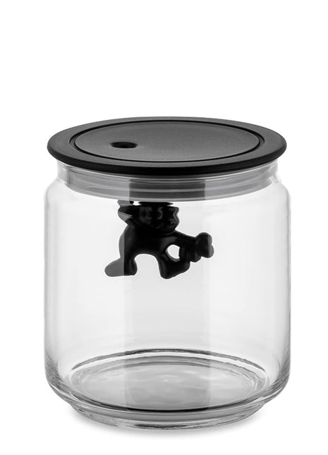 Alessi Gianni glazen voorraadpot zwart 70CL 12cm