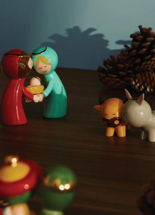 Alessi Kerst - kerstbeeldje - Jozef / Maria ezel & os 2-delig