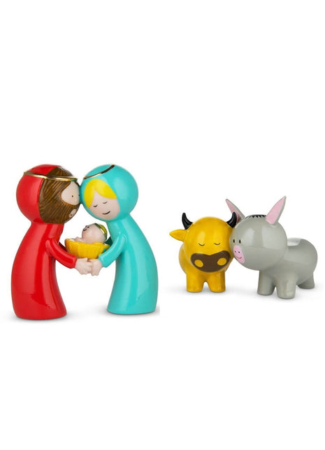 Alessi Kerst - kerstbeeldje - Jozef / Maria ezel & os 2-delig