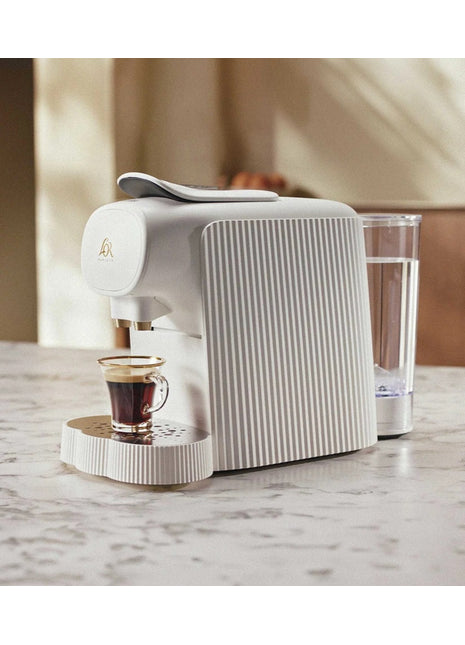 MDL18 W Alessi Plissé koffiemachine capsule L'OR Barista wit