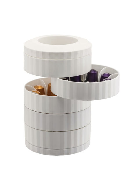 MDL019 W Alessi Plissé koffie capsule houder 5 laags wit