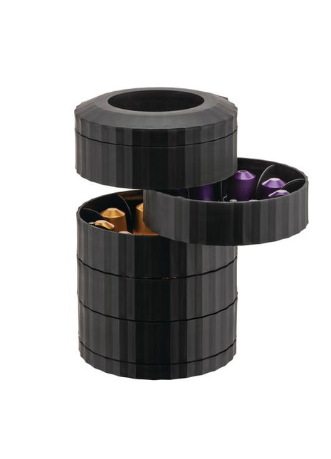 MDL19 B Alessi Plissé koffie capsule houder 5 laags zwart