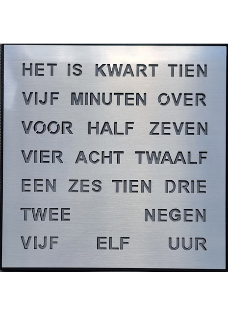T1245NL Intertime woordklok Nederlands 28cm - zilver