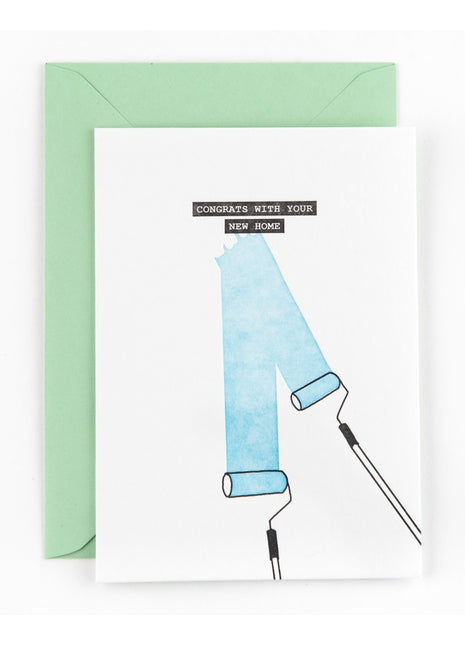 Ansichtkaart / Wenskaart - verhuizing - schilderen