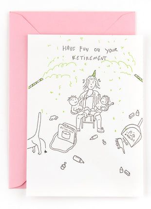 Ansichtkaart / Wenskaart - pensioen / vut met envelop