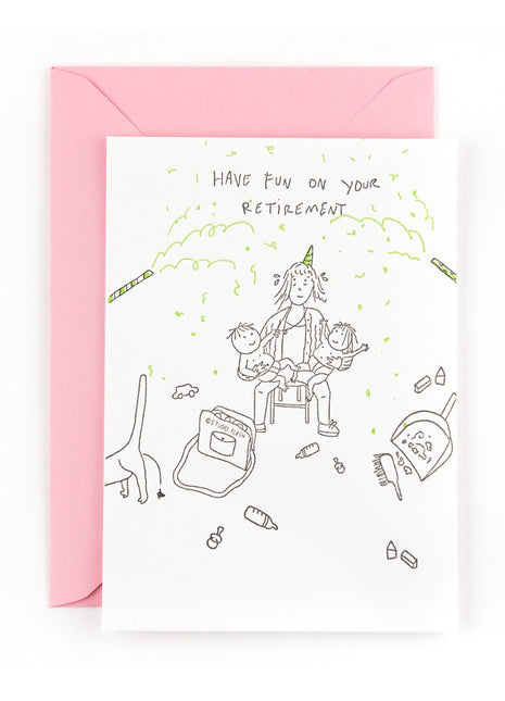 Ansichtkaart / Wenskaart - pensioen / vut met envelop