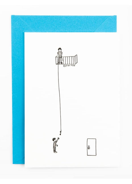 Ansichtkaart / Wenskaart - samenwonen - Nieuw huis - sleutel