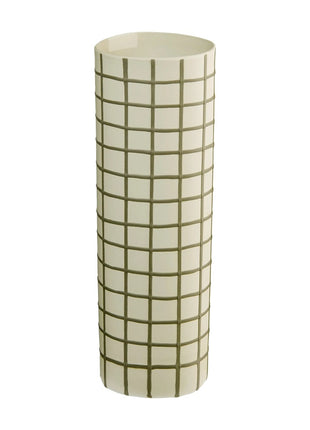 60073633 ASA Selection Lines & Squares keramieken vaas olive squares