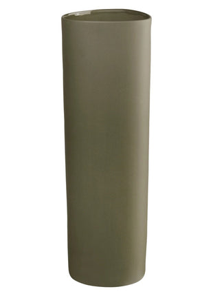 60084633 ASA Lines & Squares keramieken vaas olive