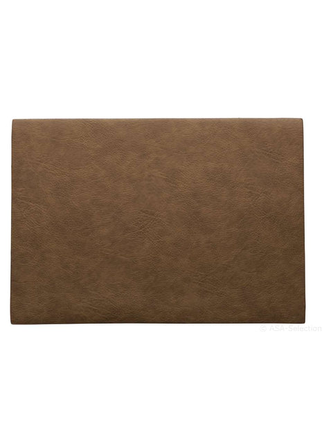 ASA Selection placemat vegan leather / kunstleer bruin /  toffee placemats 78307076