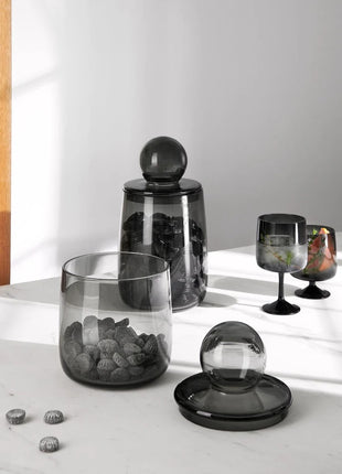 53575009 ASA Sarabi glazen pot met deksel grijs 2 liter