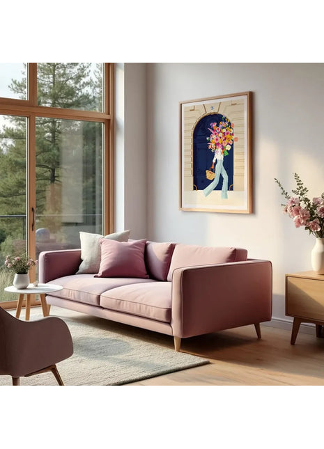 AP139 ATWS Parisian Door bloemen boekt poster