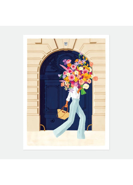 AP139 ATWS Parisian Door bloemen boekt poster