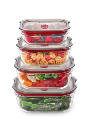 FBGR-BX-PACK4 Black+Blum Glazen Food Box Mixed (XS/S/M/L) - Meal prep - set van 4