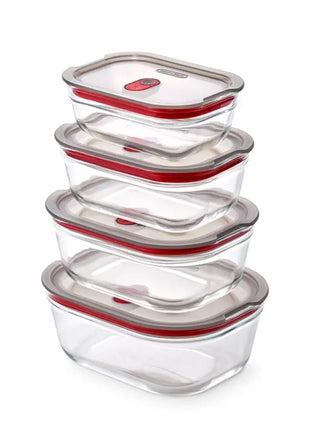 FBGR-BX-PACK4 Black+Blum Glazen Food Box Mixed (XS/S/M/L) - Meal prep - set van 4