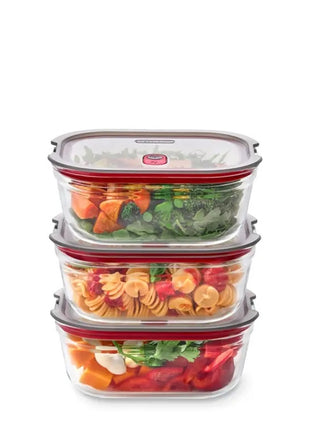 FBGR-BX-MPACK3 Black+Blum Glazen Food Box Medium - Meal prep - set van 3