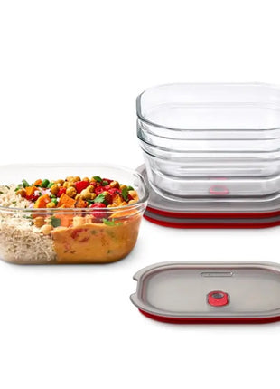 FBGR-BX-MPACK3 Black+Blum Glazen Food Box Medium - Meal prep - set van 3