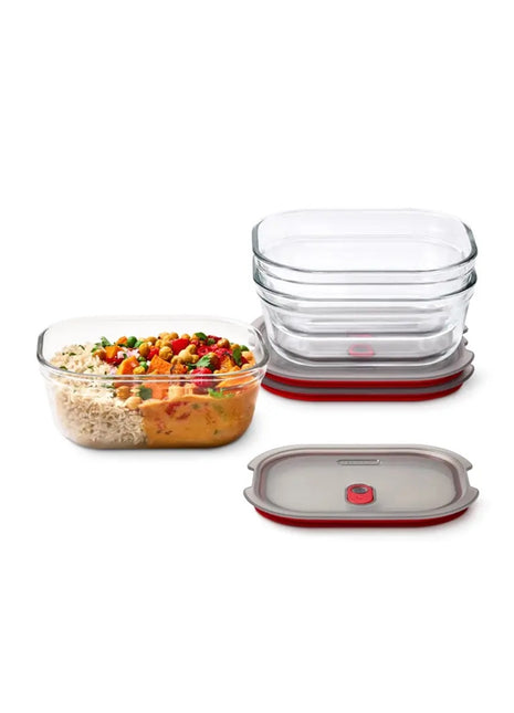 FBGR-BX-MPACK3 Black+Blum Glazen Food Box Medium - Meal prep - set van 3