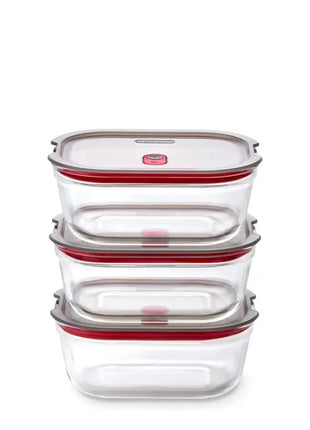 FBGR-BX-MPACK3 Black+Blum Glazen Food Box Medium - Meal prep - set van 3