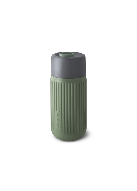 Black+Blum reisbeker / travel mug glas - siliconen hoes - groen
