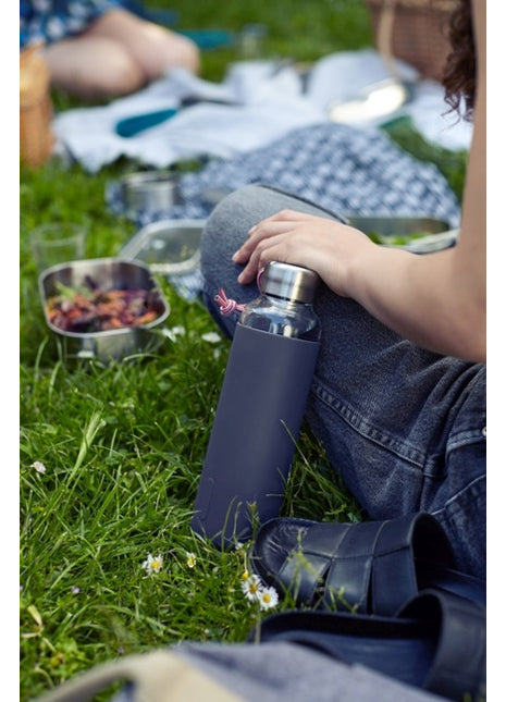 Black+Blum waterfles / drinkfles glas 0.6 liter - grijs