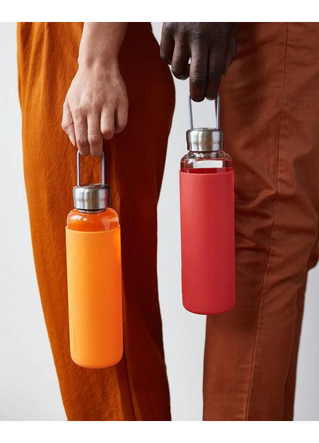 Black+Blum waterfles / drinkfles glas 0.6 liter - coral