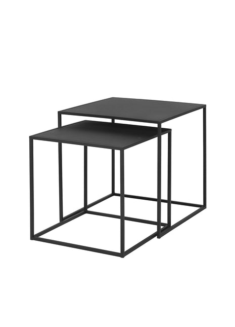 65750 Blomus Fera set 2 stalen bijzettafels zwart staal