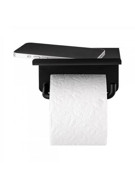 66456 Blomus Modo WC toiletrolhouder met planchet zwart