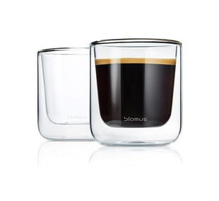 63653 Blomus Nero dubbelwandig glazen thermo - koffie - 2 stuks
