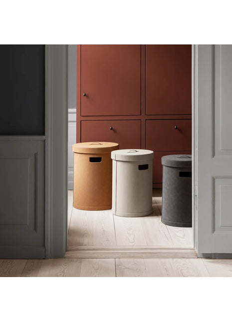 Blomus Sahla luxe wasmand met deksel PU-leer