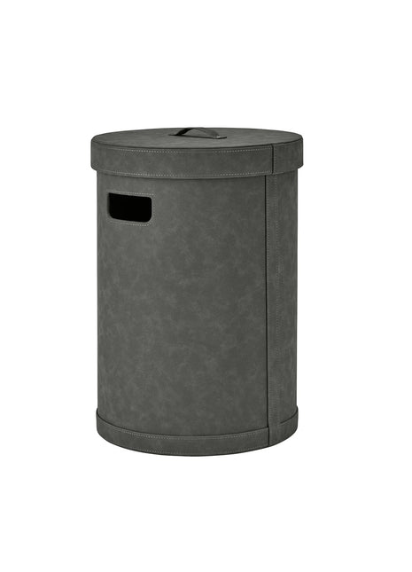 Blomus Sahla luxe wasmand met deksel PU-leer Pewter 67228